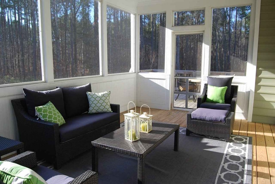 3 season room with windows sun coming in New Hampshire