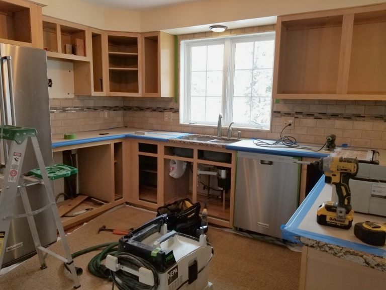 kitchen in the process of being remodeled in new hampshire