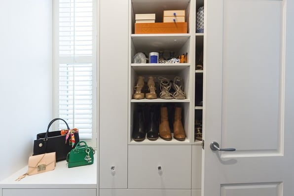 custom built in cabinet with shoes