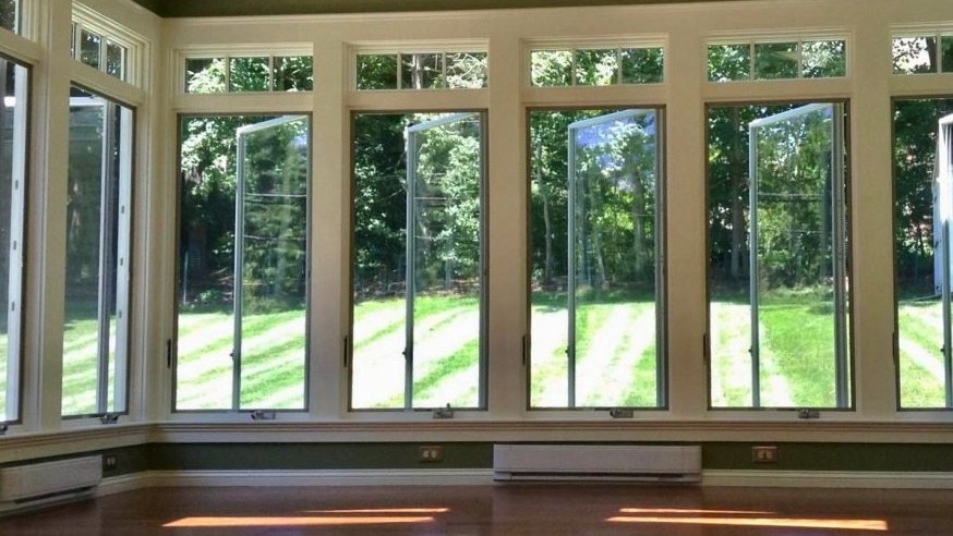 sunroom with windows open for fresh air