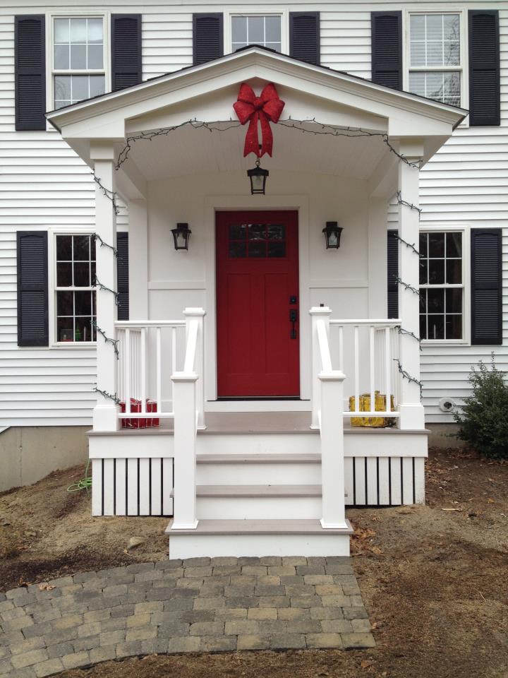 christmas themed porch home in new hampshire