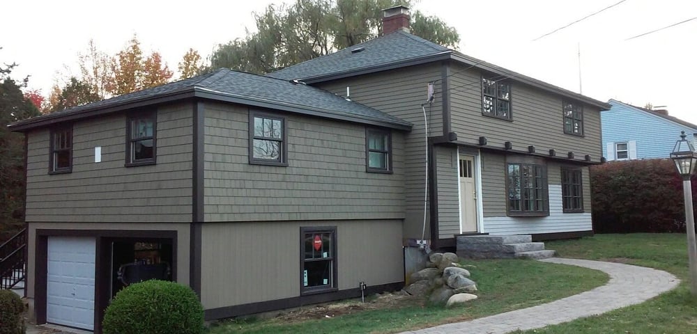 custom home exterior in Seacoast, New Hampshire by Oxland Builders